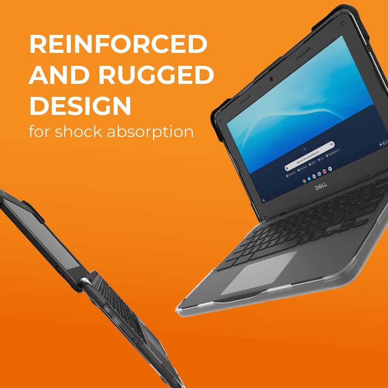 Gumdrop Cases Gumdrop SlimTech Chromebook Case for 11.6 inch Dell Chromebook 3120 | 3110 | 3100 (Clamshell) Protective Sleek Snap On Hard Shell Laptop Cover for Kids Students School Work Office - Black - Image 3